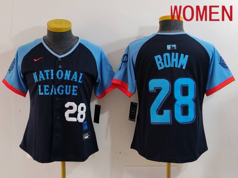 Women Philadelphia Phillies #28 Bohm Blue All star 2024 Nike MLB Jersey style 3